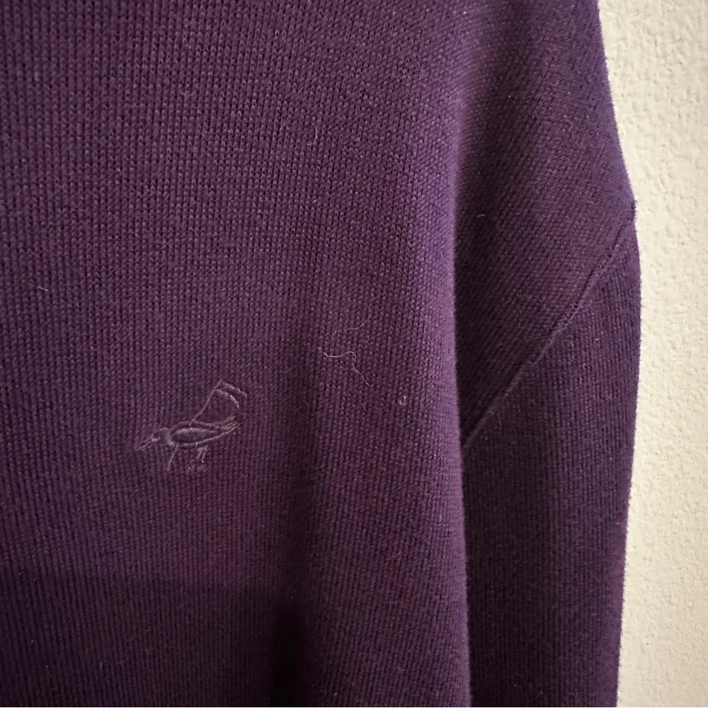 Faconnable Men’s purple eggplant Crewneck Sweatshirt Pullover 100% Cotton Size L